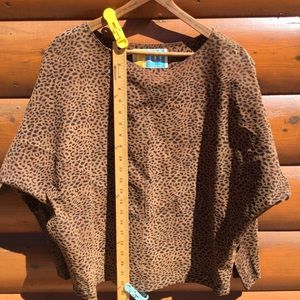 🐆 Leopard Vintage LEATHER SUEDE DOLMAN CUT SHIRT